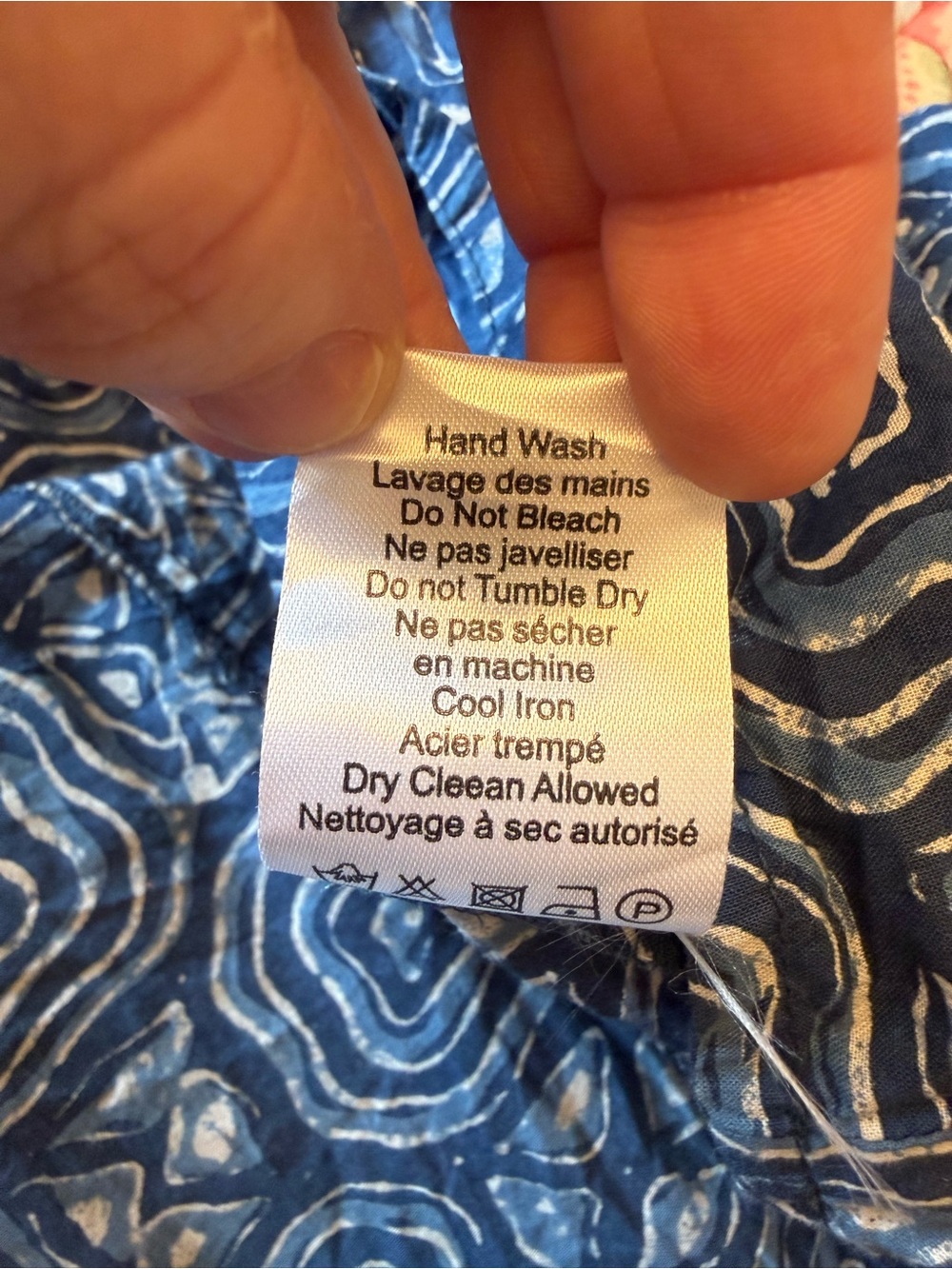 Like new Blue Block-Printed Casual Midi Dress, XL - Picture 5 of 6
